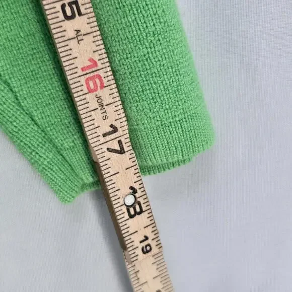 VTG Genny Maglia Cardigan Woman Small Green Wool Blend Heavy Knit Made in‎ Italy